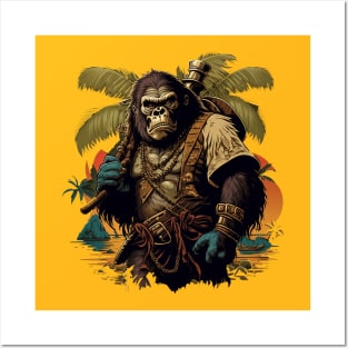 gorilla pirate Posters and Art